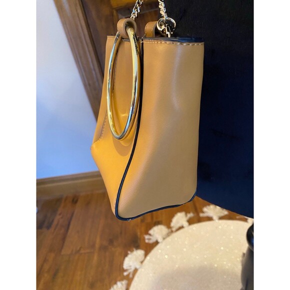 Co Lab Bangle Tote Bucket Vegan Tan w/ Gold Chain Purse Bag by Christopher Kon - Picture 5 of 11